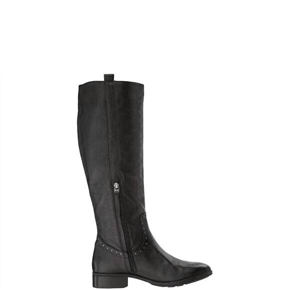 NEW SAM EDELMAN women's studded leather tall riding boots in black - Picture 4 of 7